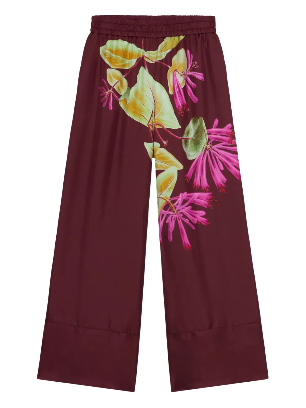 Pierre-Louis Mascia Aloegots broek met bloemenprint en wijde pijpen Rood