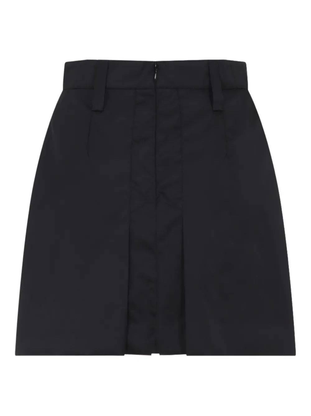 Prada Rok met geplooid vlak F0002 NERO