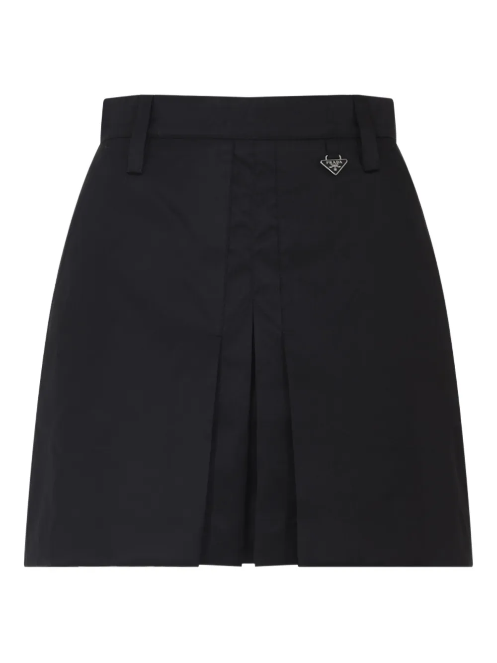 Prada Rok met geplooid vlak F0002 NERO