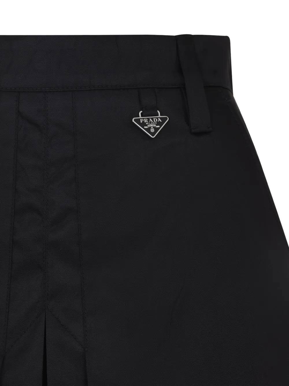 Prada Rok met geplooid vlak F0002 NERO