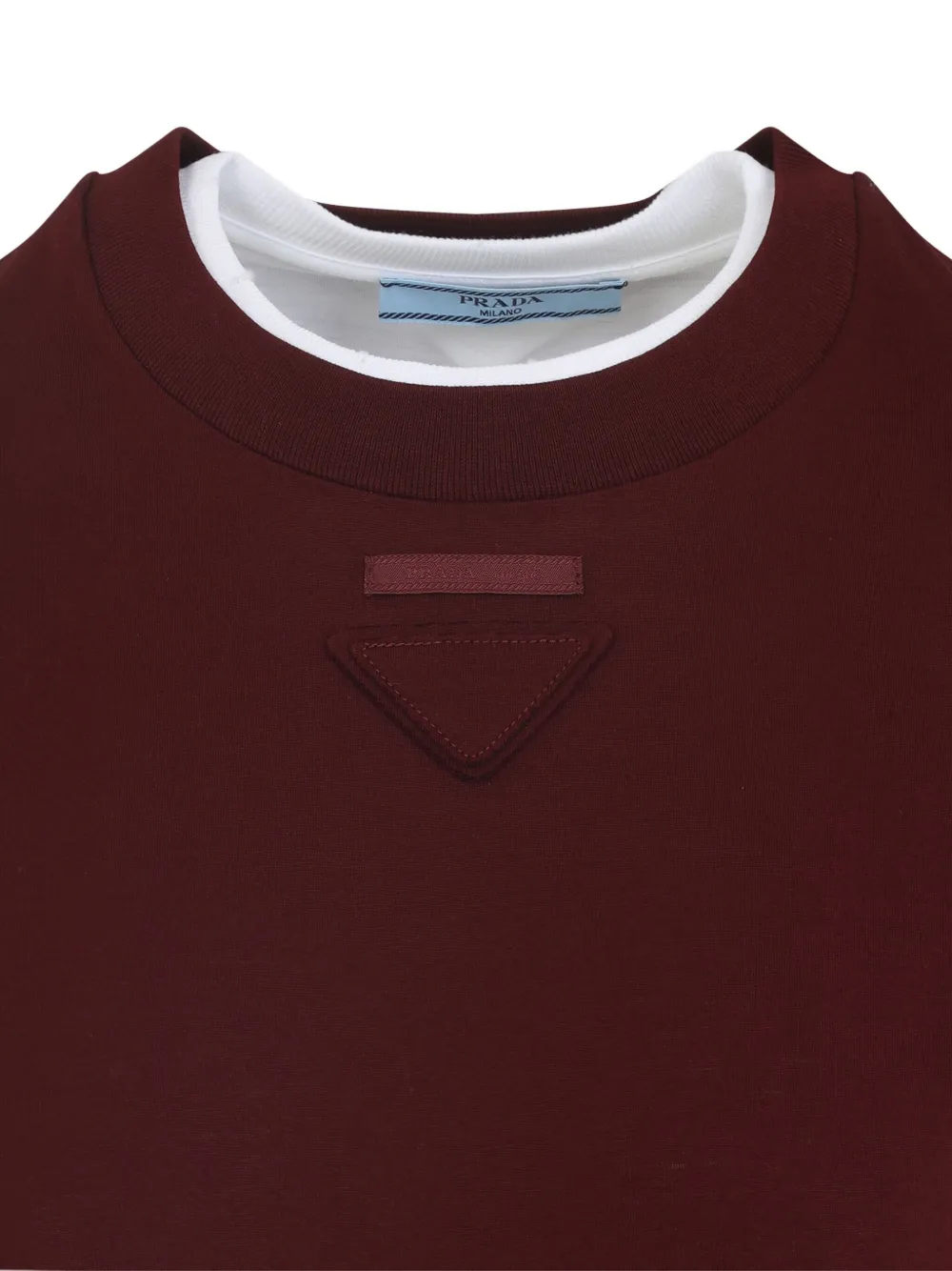 Prada Gelaagde top met triangel plakkaat Rood