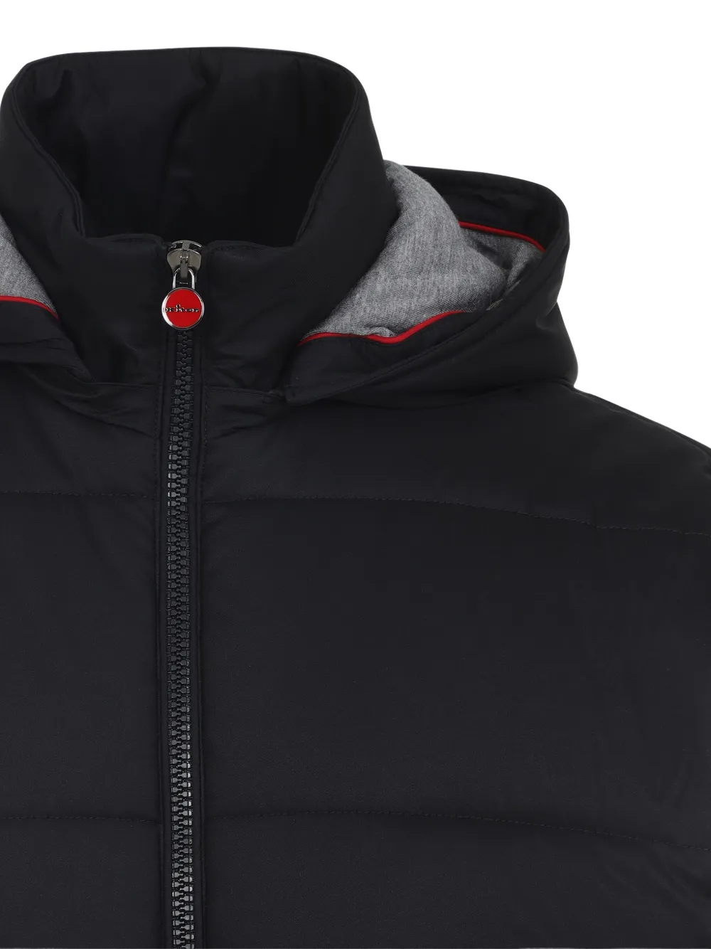 Kiton quilted hooded gilet Zwart