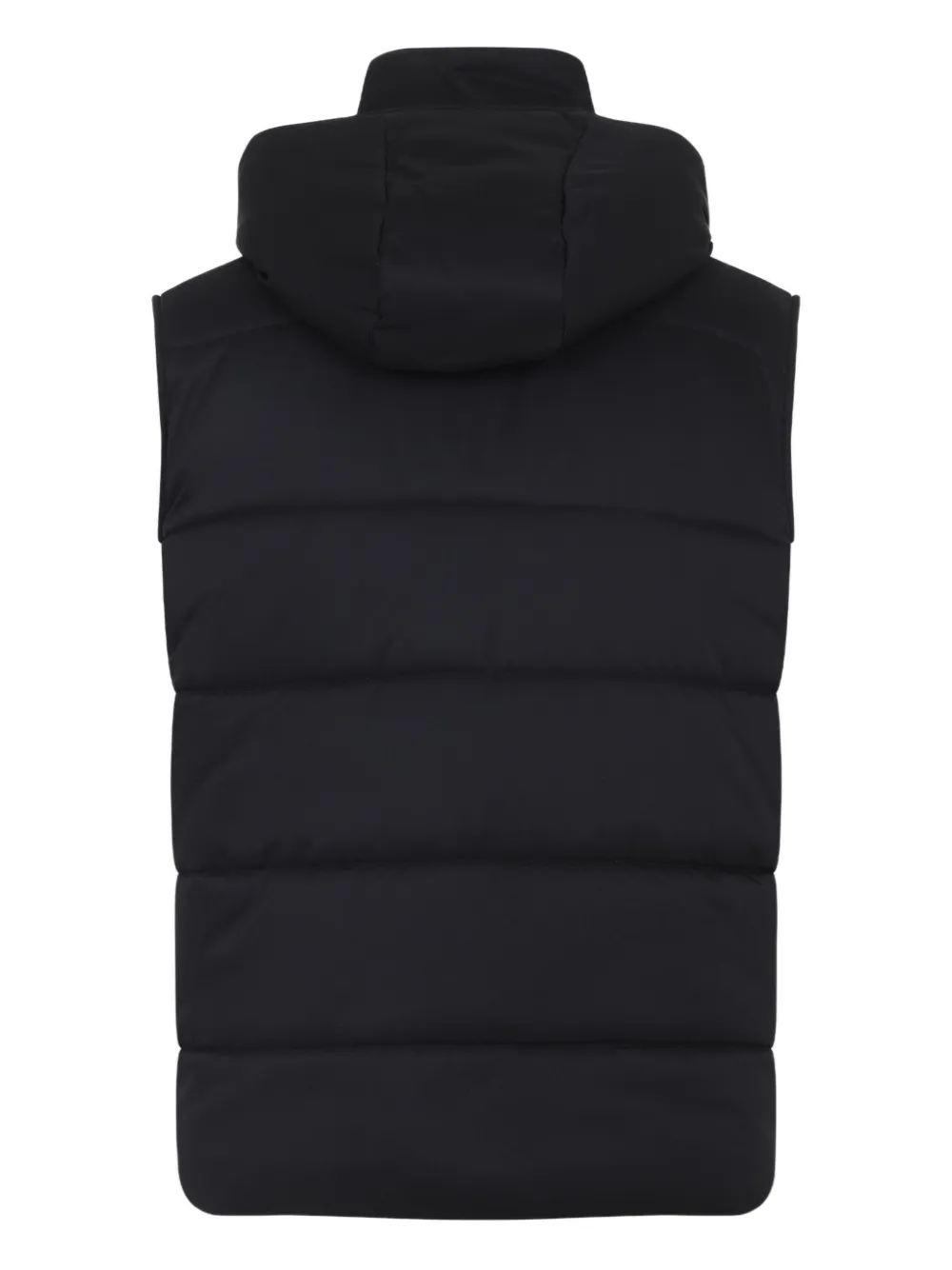 Kiton quilted hooded gilet Zwart