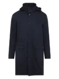 Kiton button-up hooded coat - Blue
