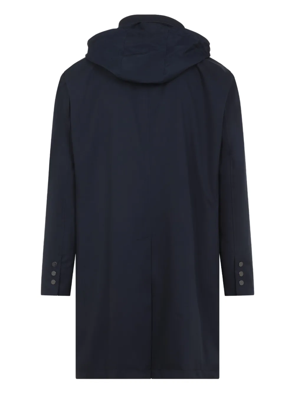 Kiton button-up hooded coat Blauw