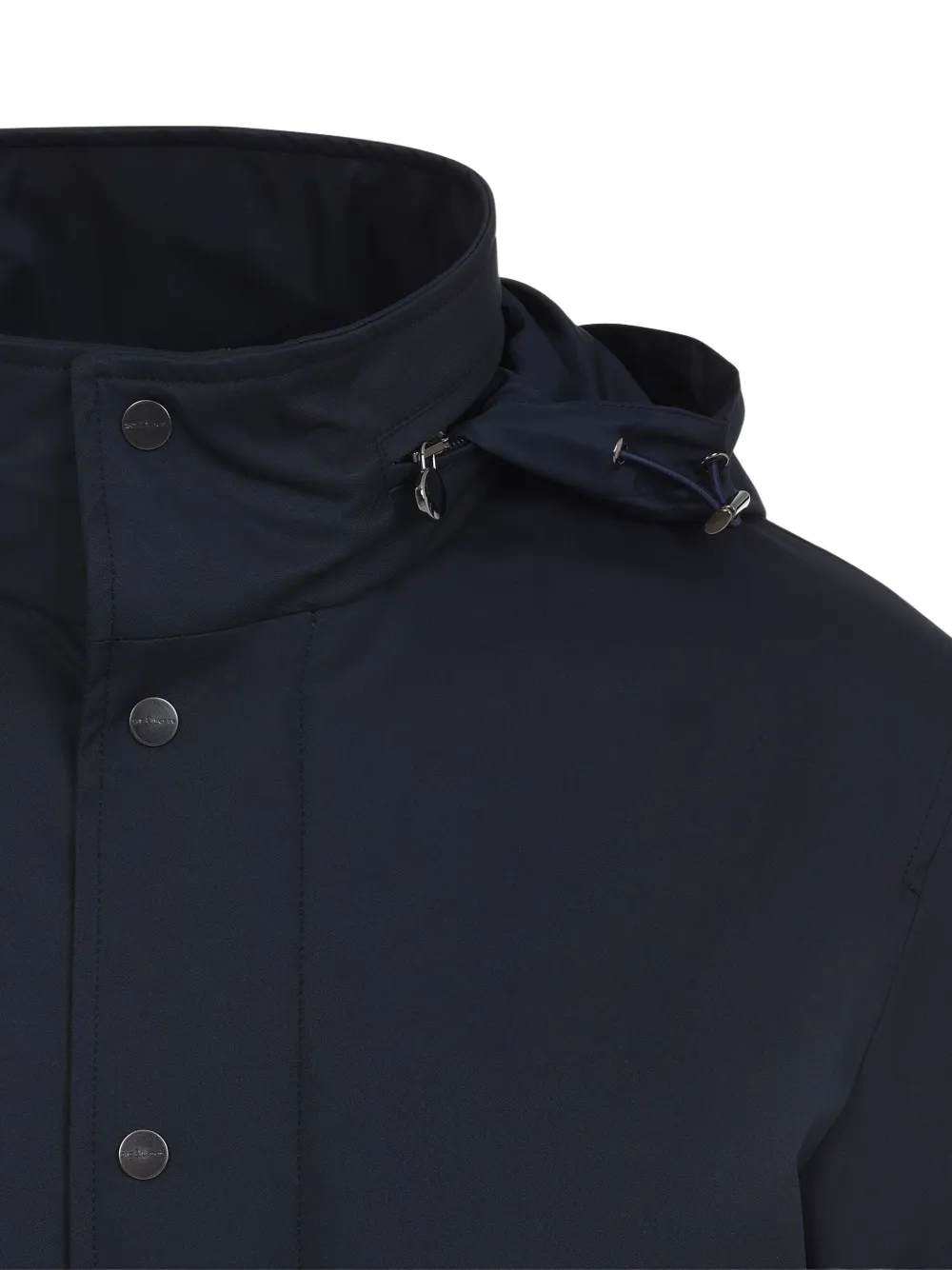 Kiton button-up hooded coat Blauw