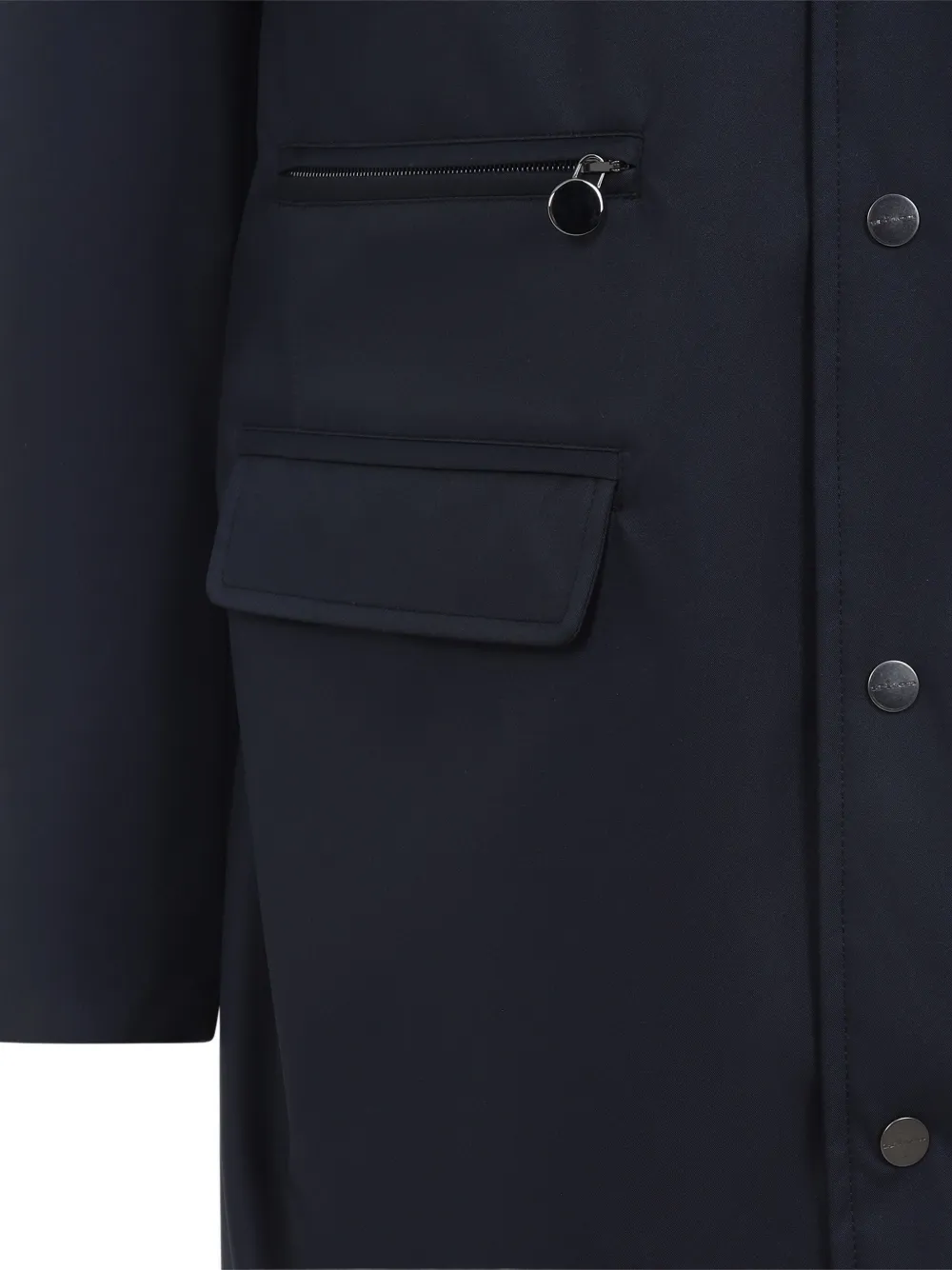 Kiton button-up hooded coat Blauw