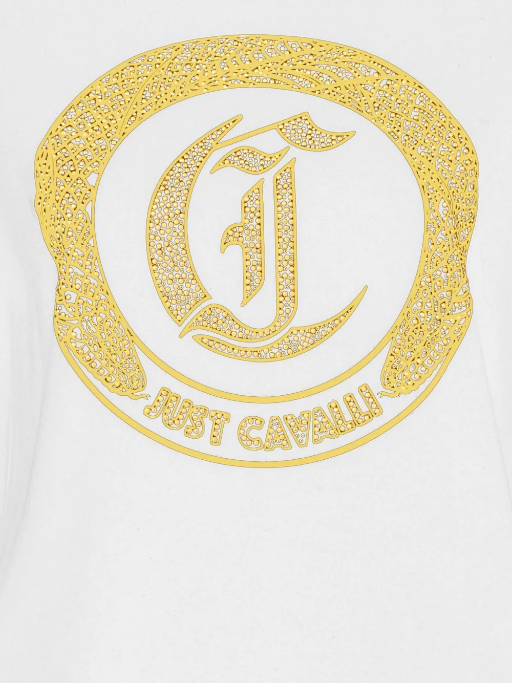 Just Cavalli Embellished-logo T-shirt In White