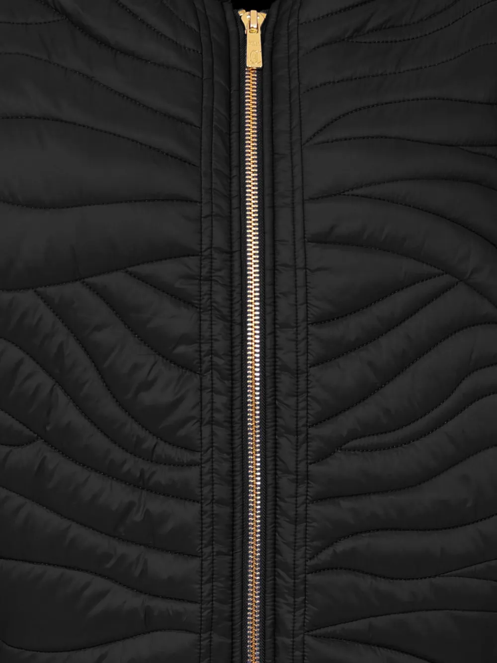 Just Cavalli Wave-pattern Quilted Jacket In Black