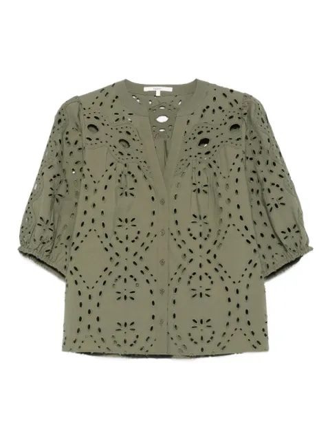 Ba&Sh Beatrice eyelet-embroidered puff-sleeve top