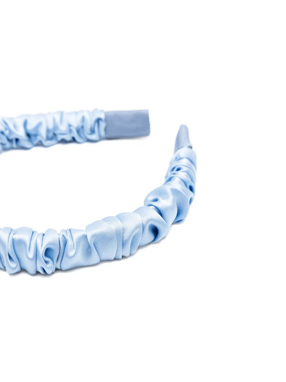 Jennifer Behr Satijnen haarband met ruches Blauw