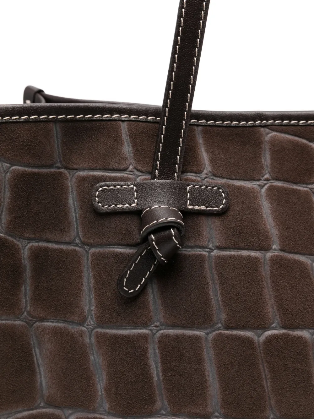GIANNI CHIARINI Marcella leren shopper met reliëf Bruin