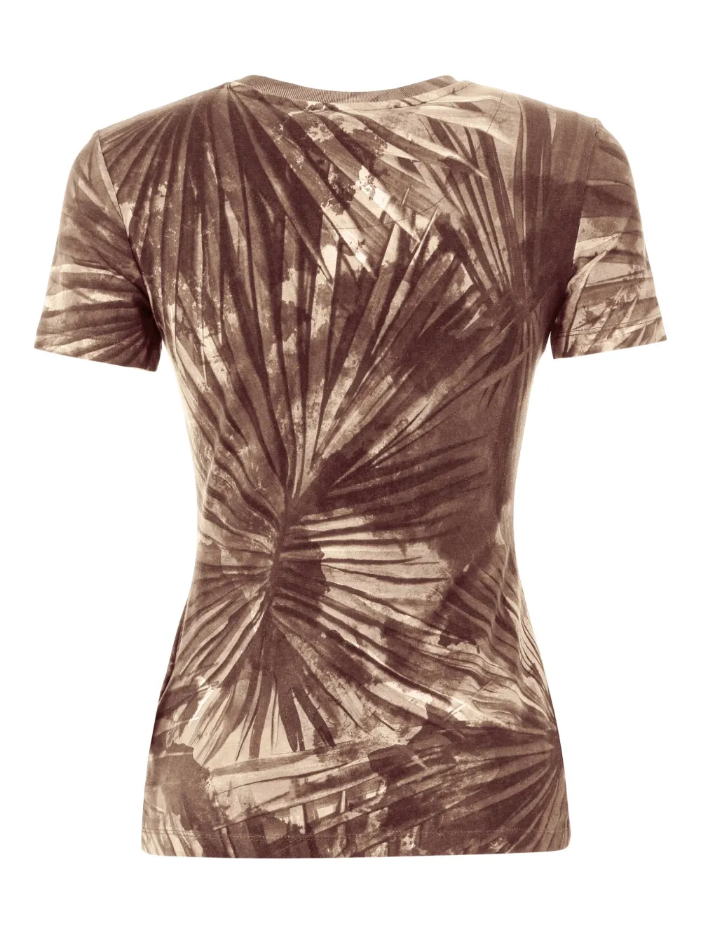 Palm Tree-Print Logo-Plaque T-Shirt