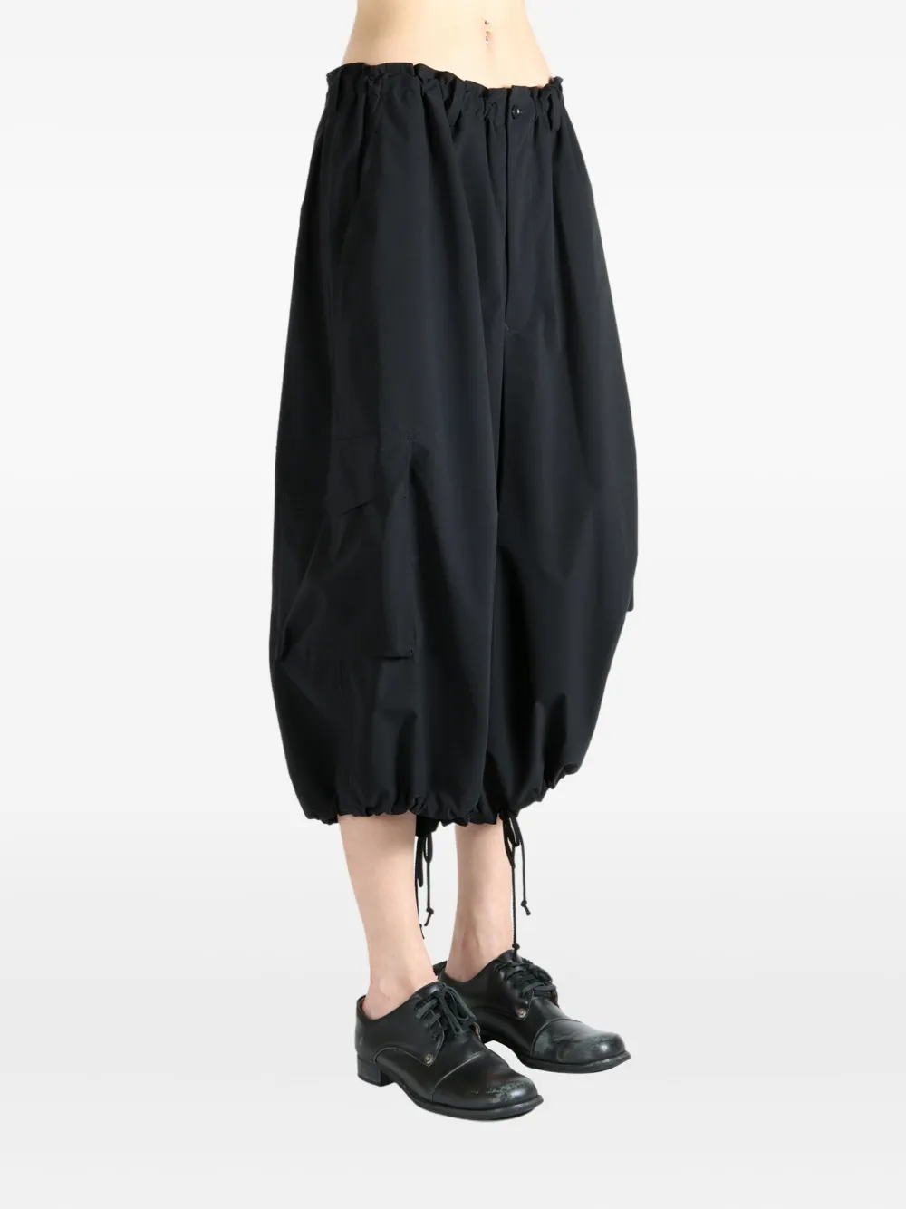 Y's drawstring cropped trousers Zwart