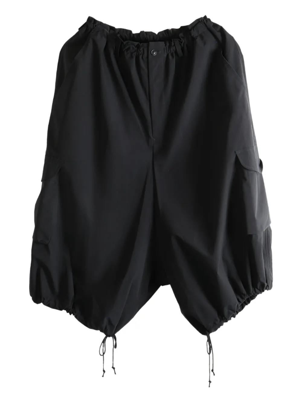 Y's drawstring cropped trousers Zwart