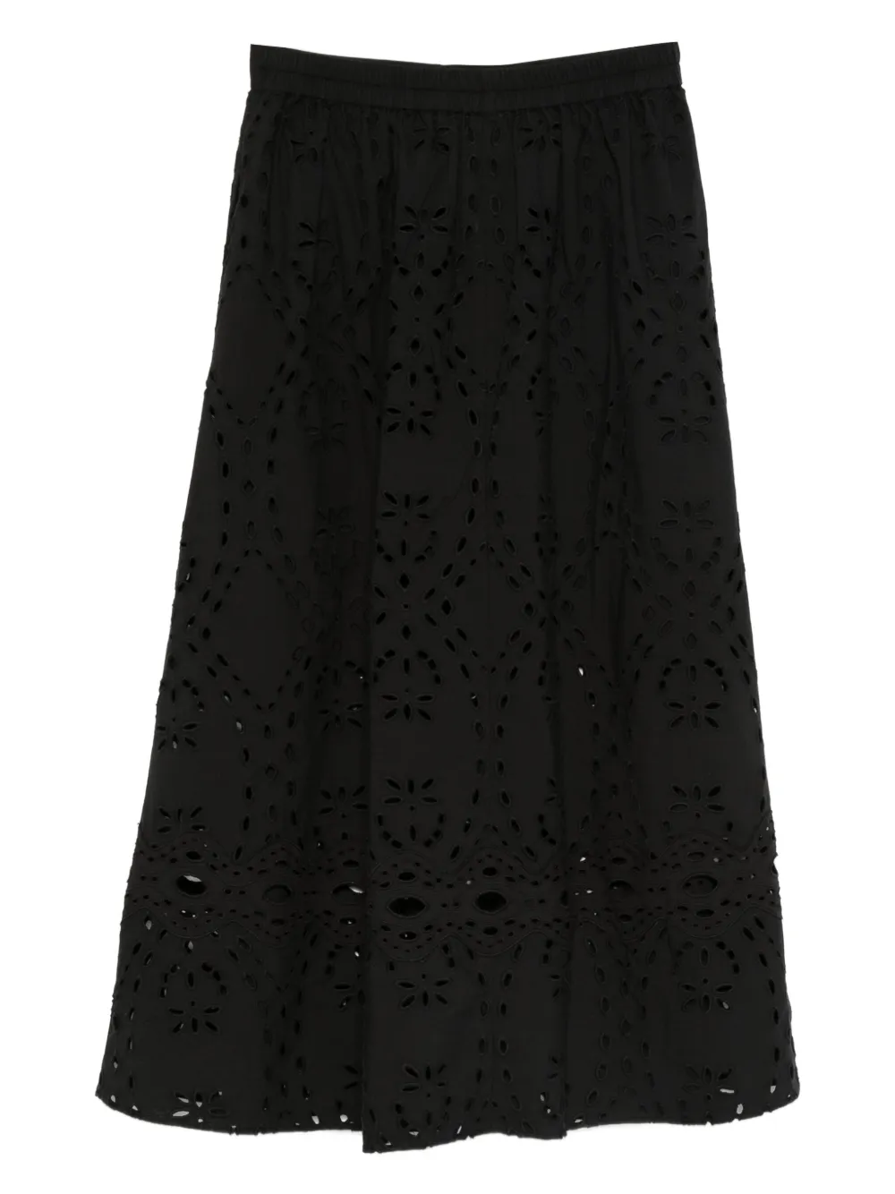 Ba&Sh Bela midi-rok met geborduurd ringlets Zwart
