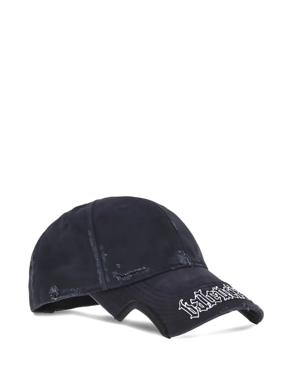 Balenciaga Blackletter Script logo-distressed baseball cap - Zwart