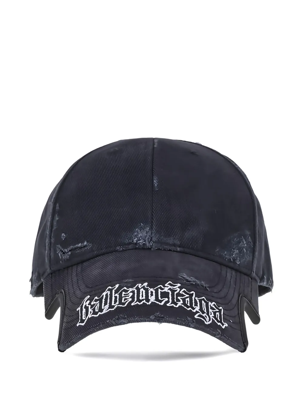 Balenciaga Blackletter Script honkbalpet met gerafeld logo Zwart