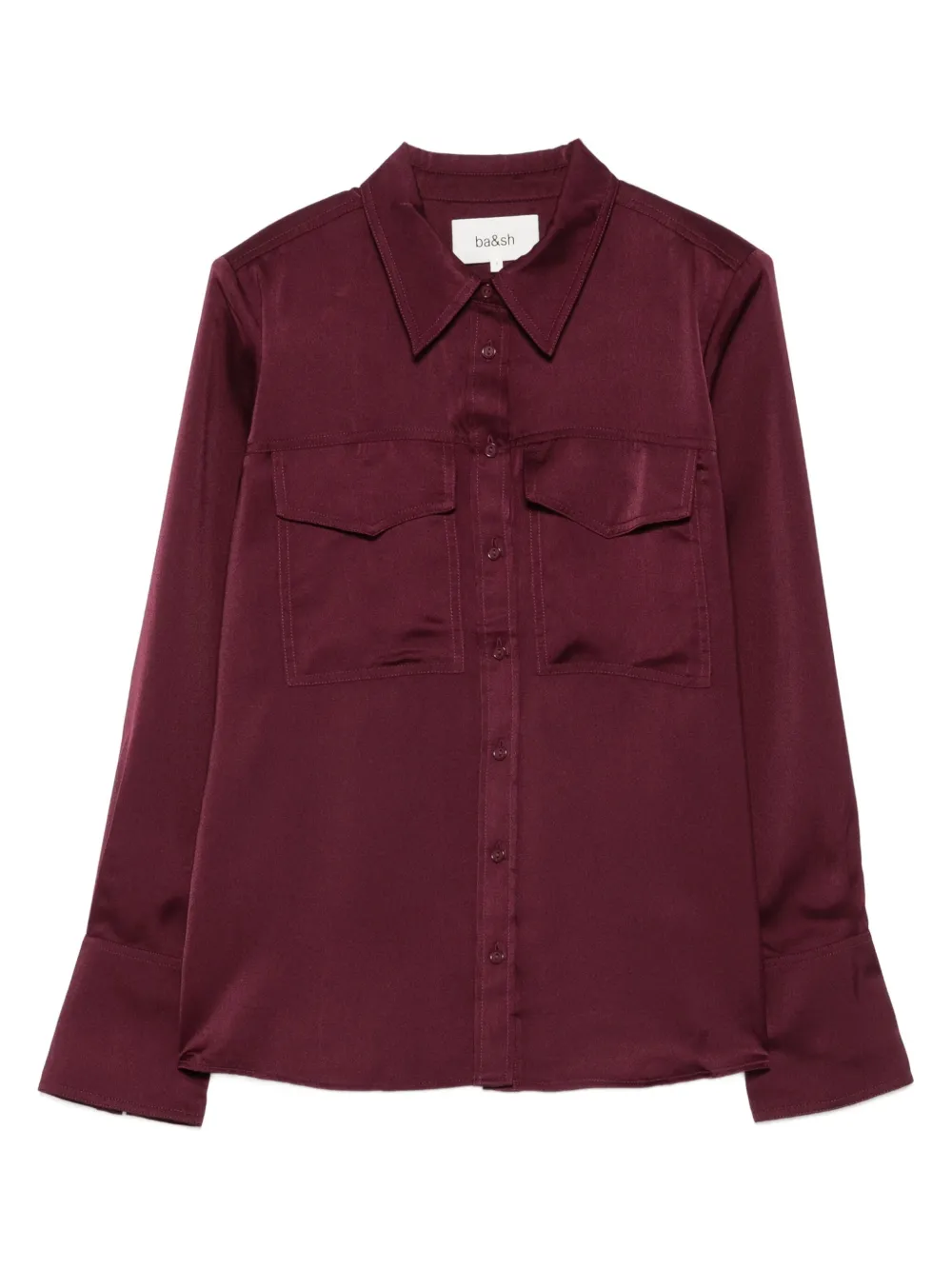 Ba&Sh Satijnen blouse met dubbele zak Paars