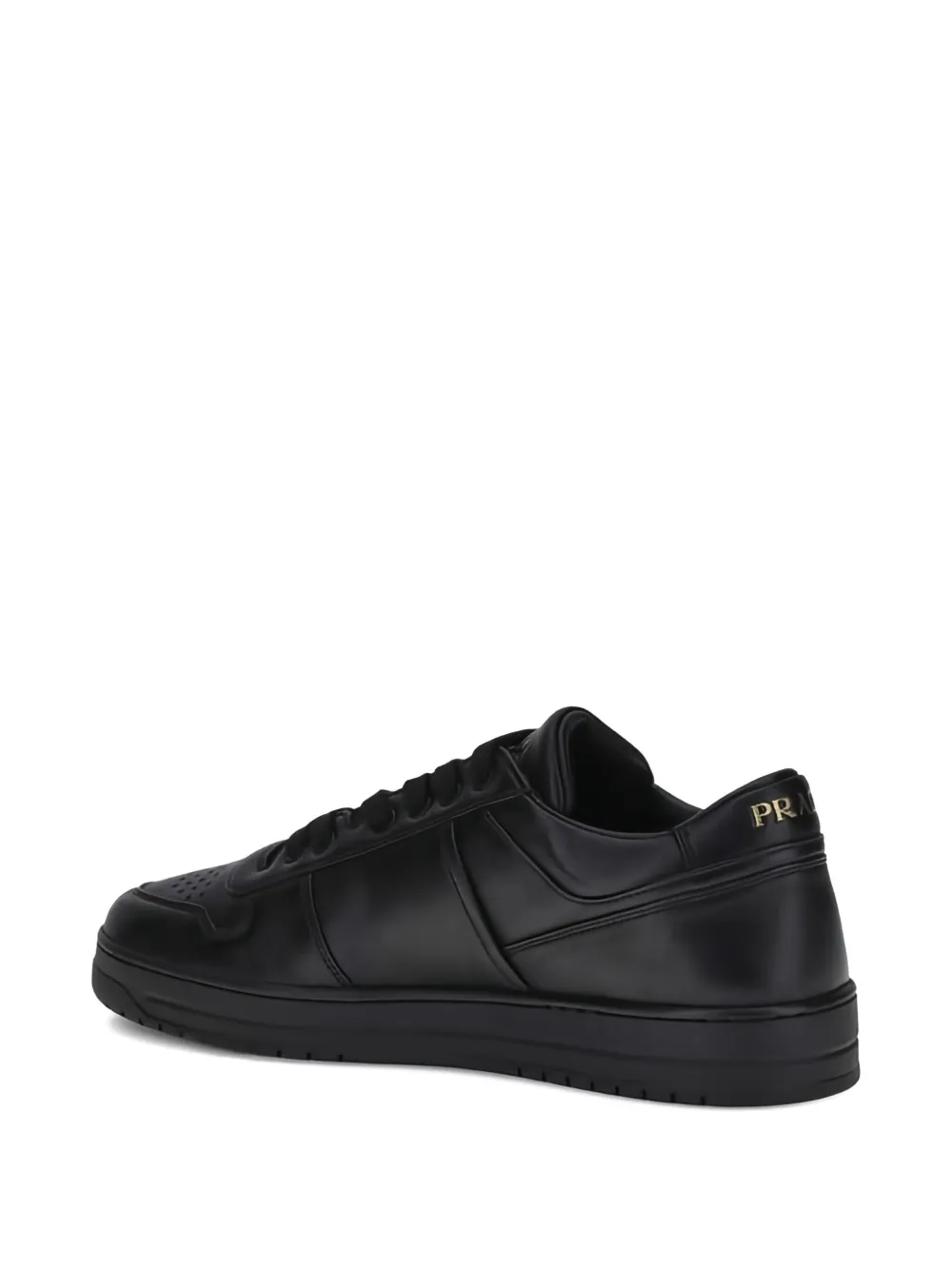 Prada Leren sneakers met logoplakkaat Zwart