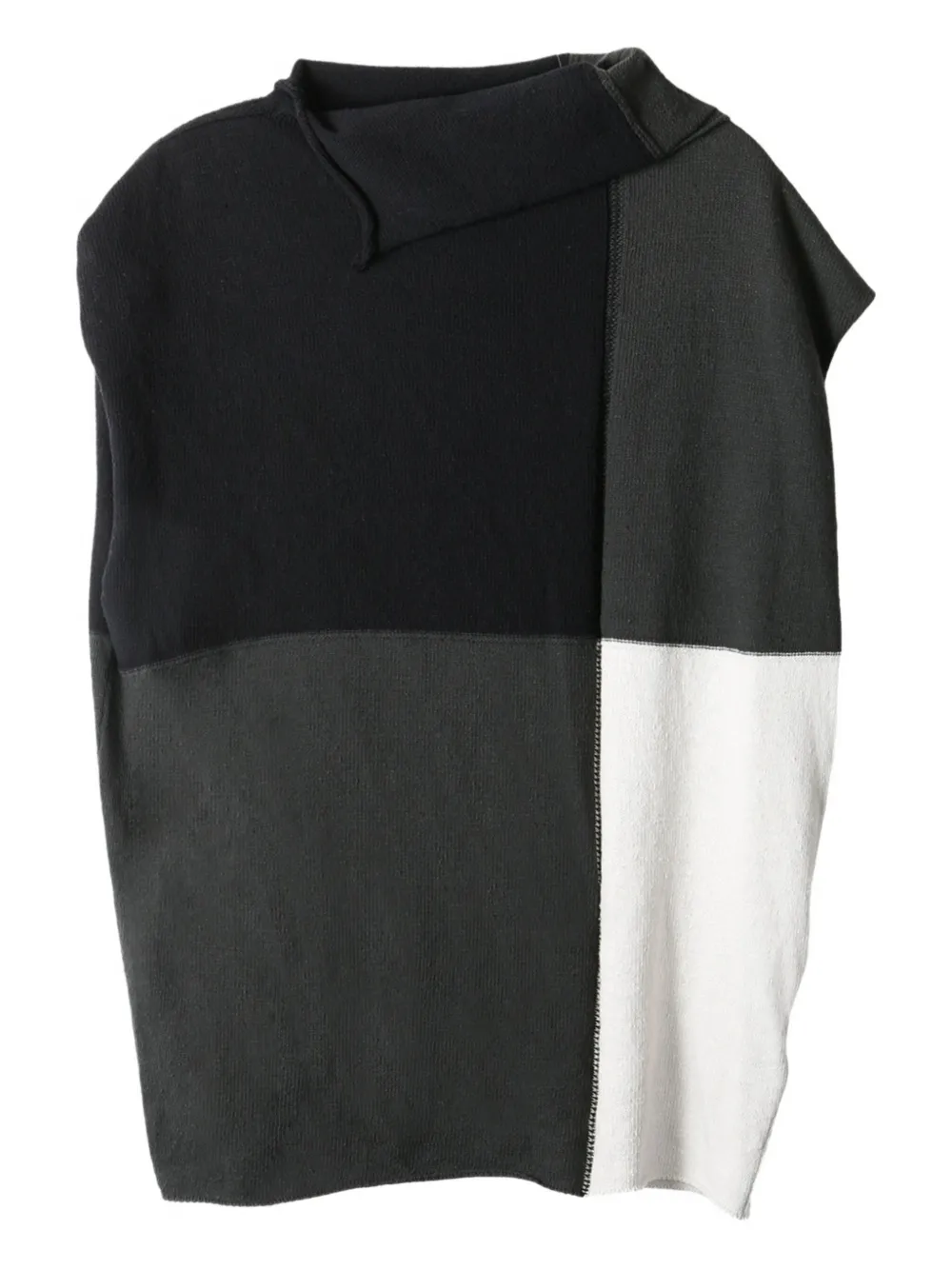 Y's patchwork top Zwart