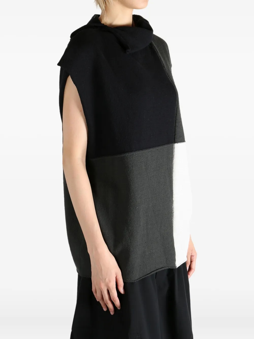 Y's patchwork top Zwart