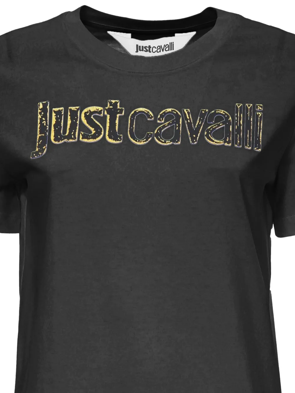 Just Cavalli T-shirt met verfraaid logo Zwart