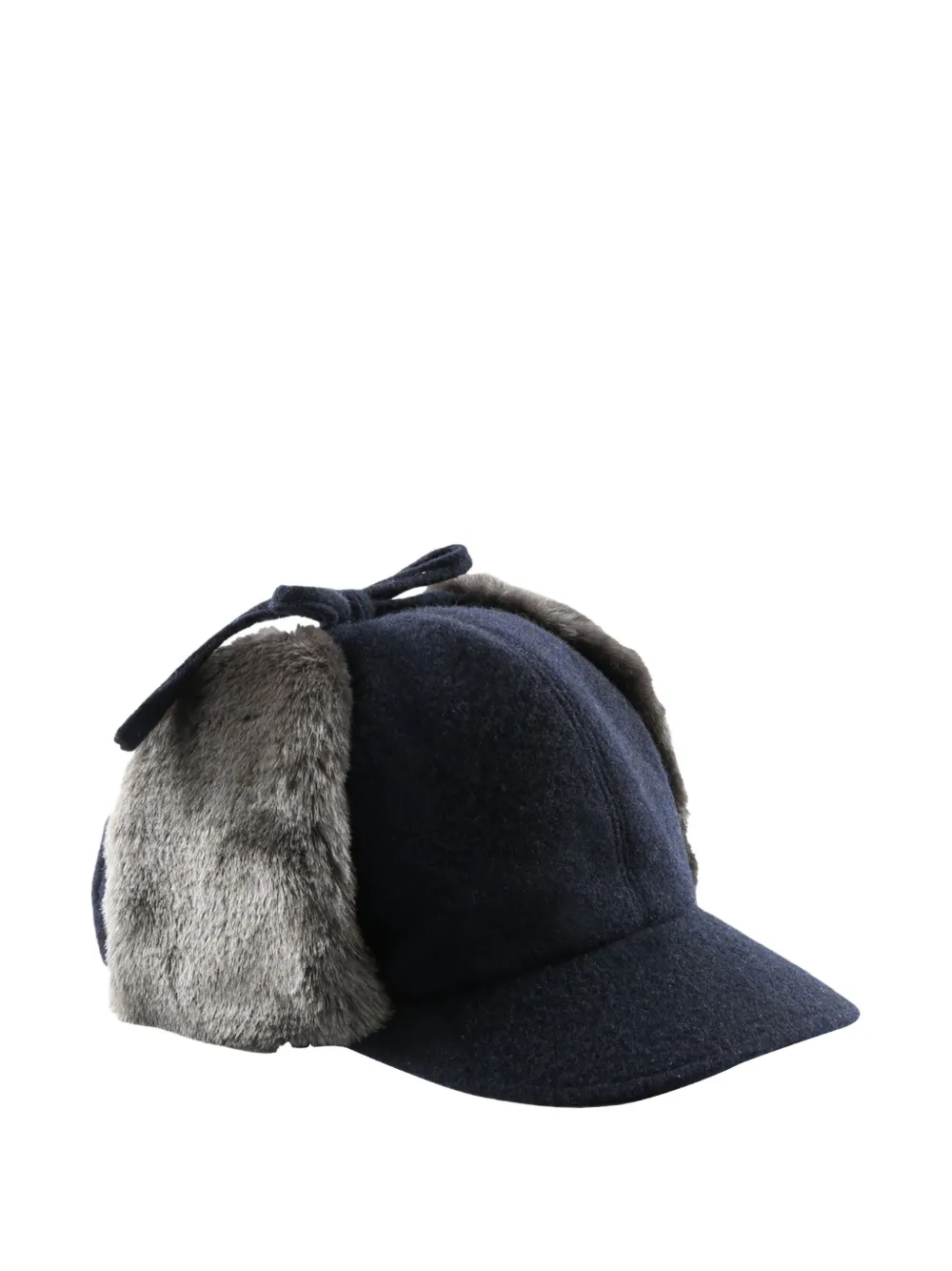 Y's faux fur-trimmed hat Blauw