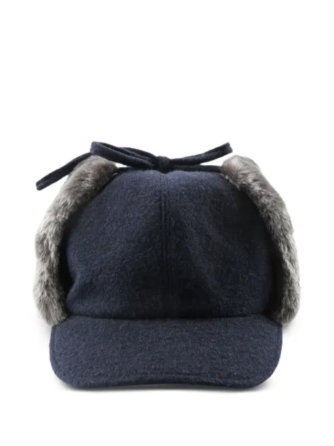 Y's faux fur-trimmed hat