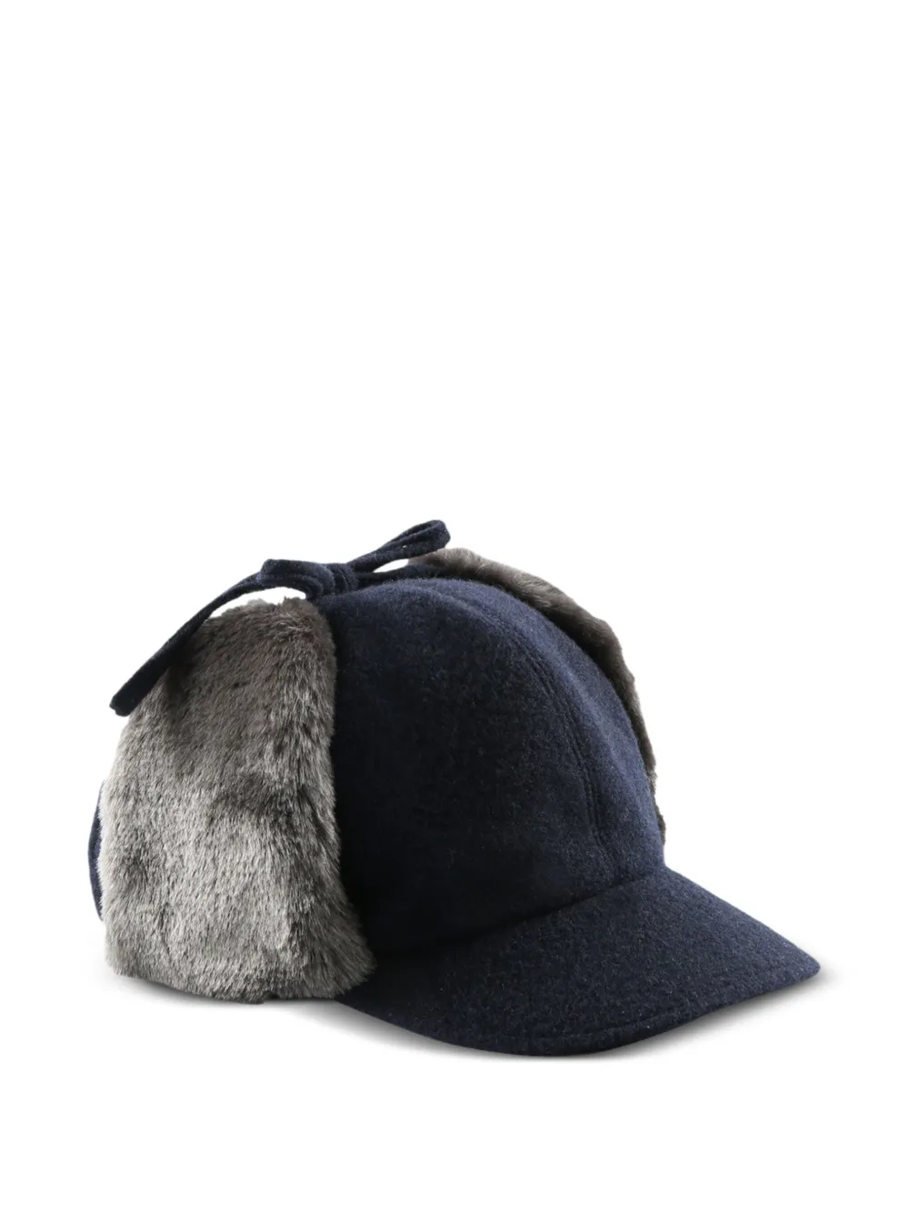 Y's faux fur-trimmed hat - Blauw
