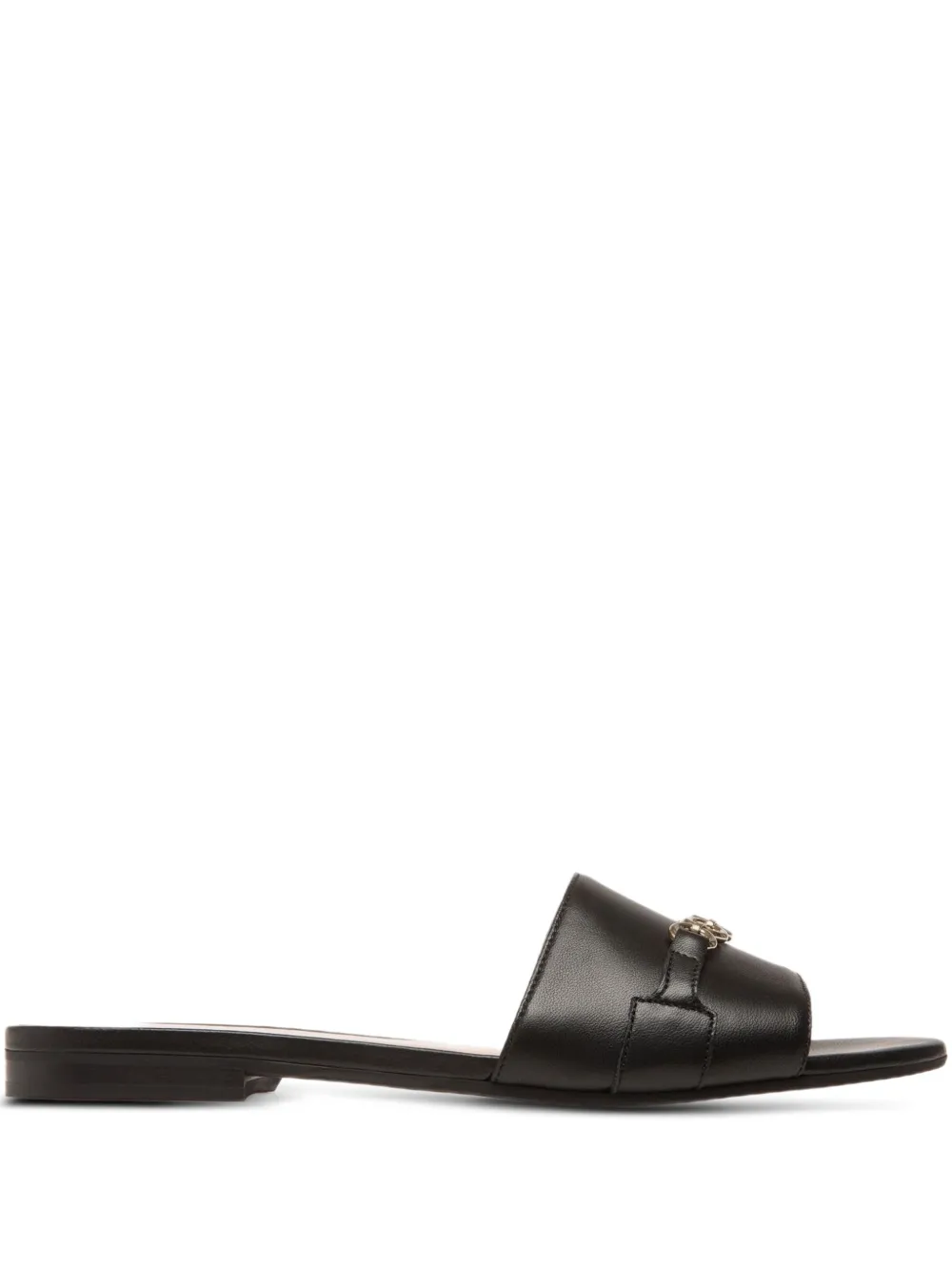 Bally Leren sandalen verfraaid met ketting Zwart