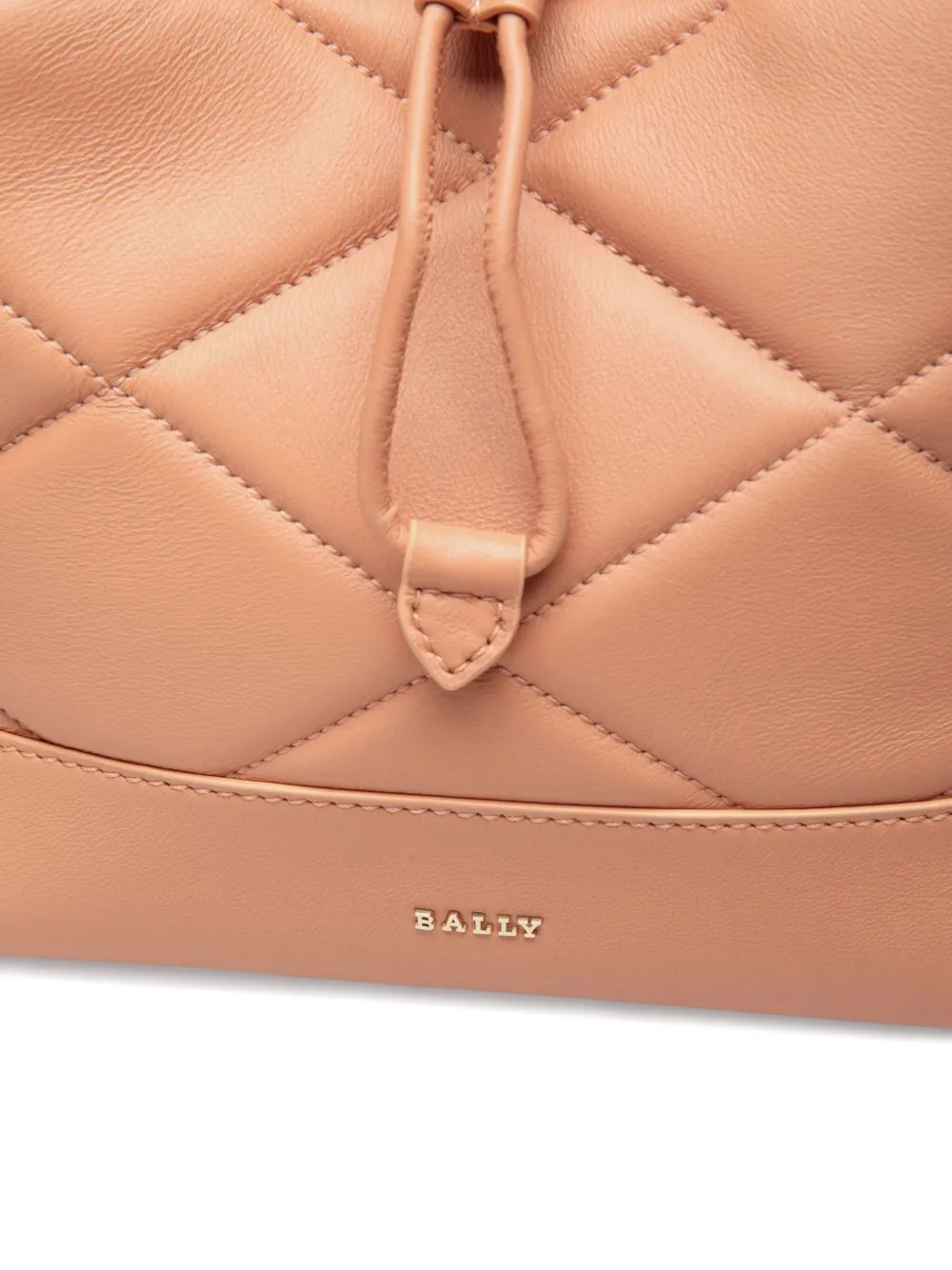 Bally Gewatteerde bucket-tas met trekkoord Beige