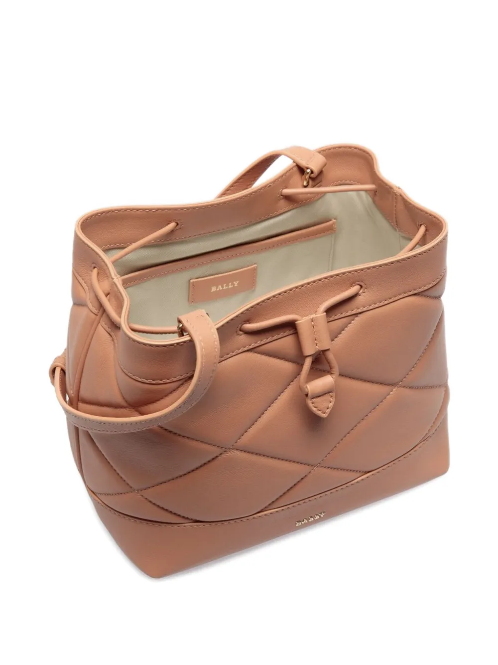 Bally Gewatteerde bucket-tas met trekkoord Beige