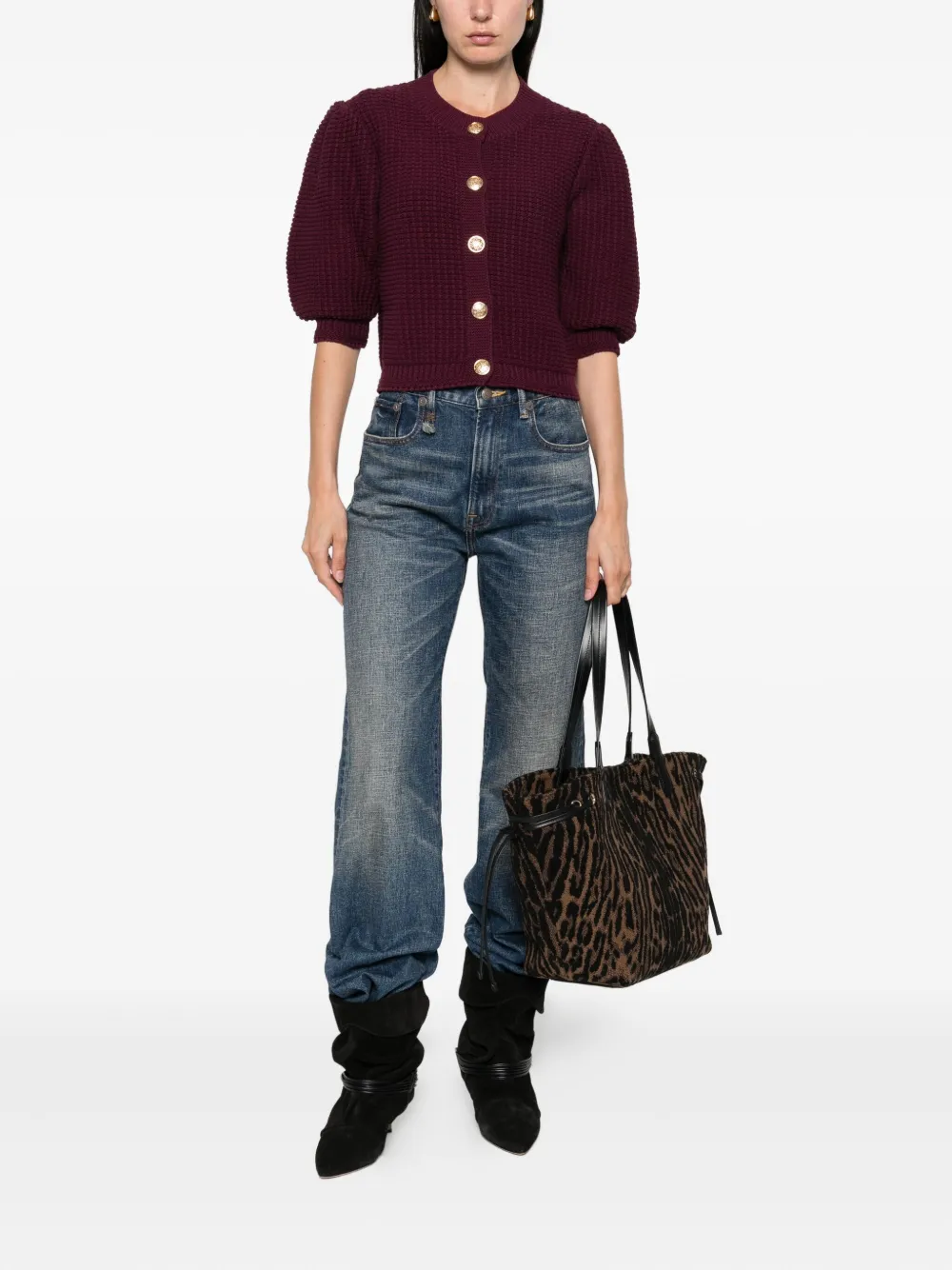 Ba&Sh Garance puff-sleeve cardigan | Cardigans | Image 2
