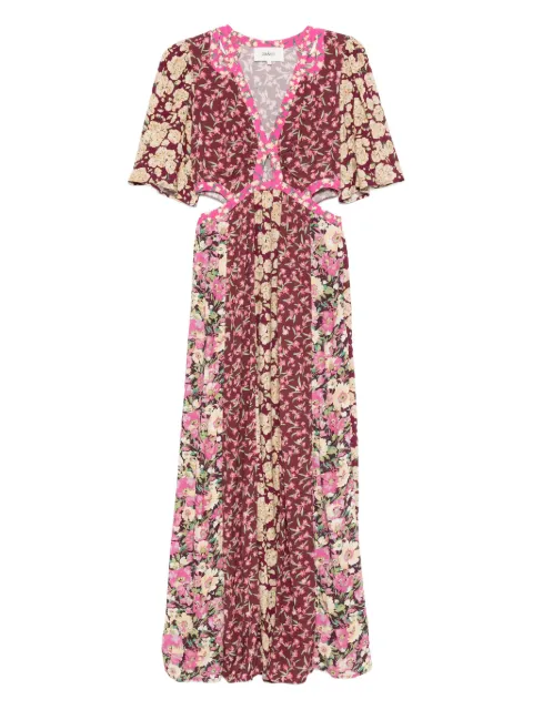 Ba&Sh Abito lungo Ilma a fiori con dettaglio cut-out