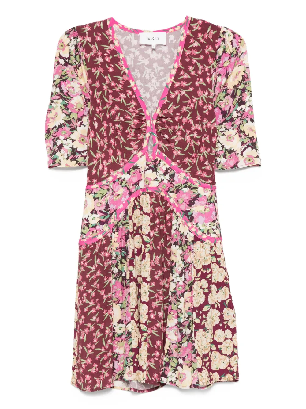 Ba&Sh Indrea floral-print flutter-sleeve dress | Pink | Image 1