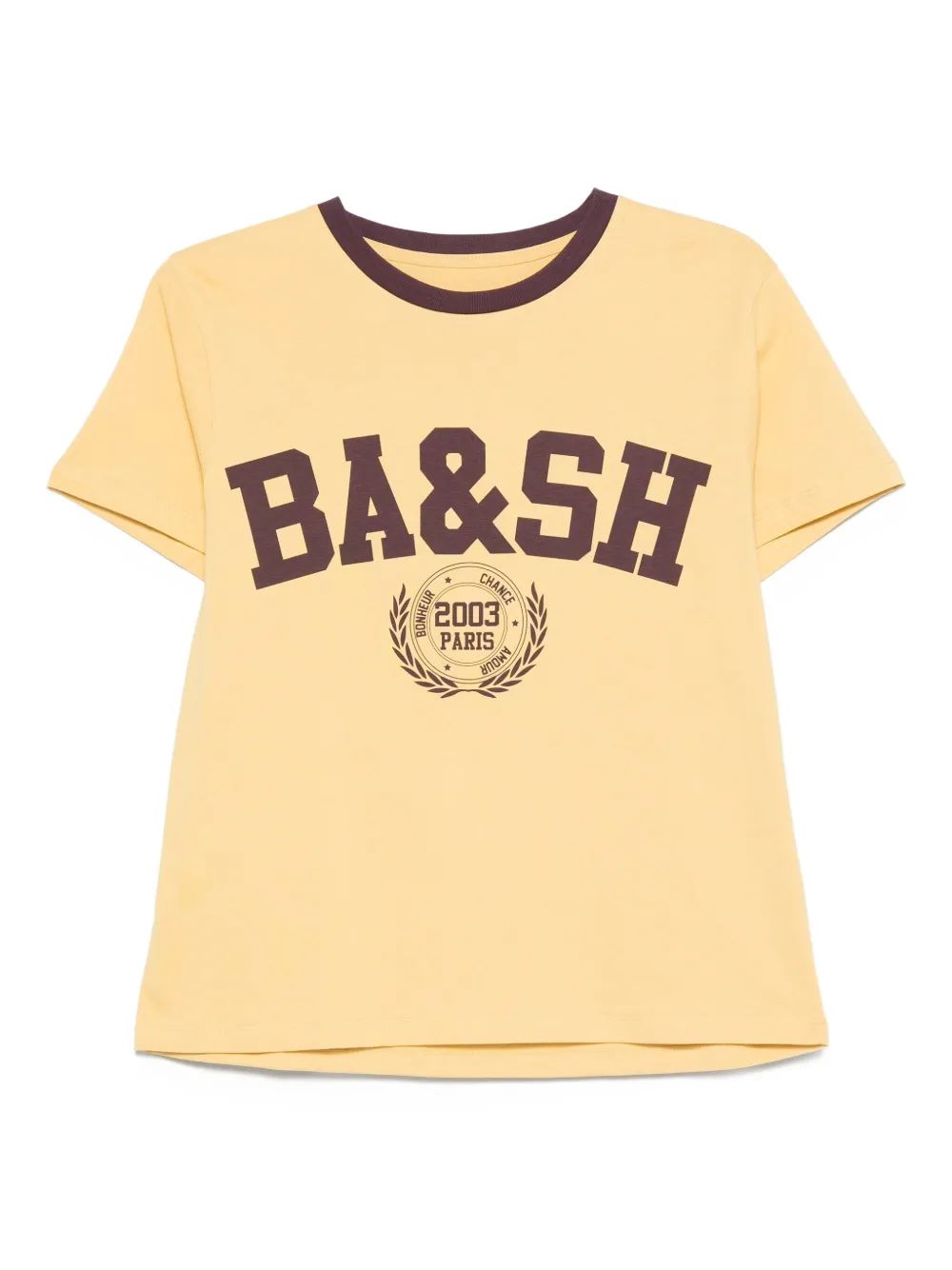 Ba&Sh Ioni katoenen T-shirt met logoprint Geel
