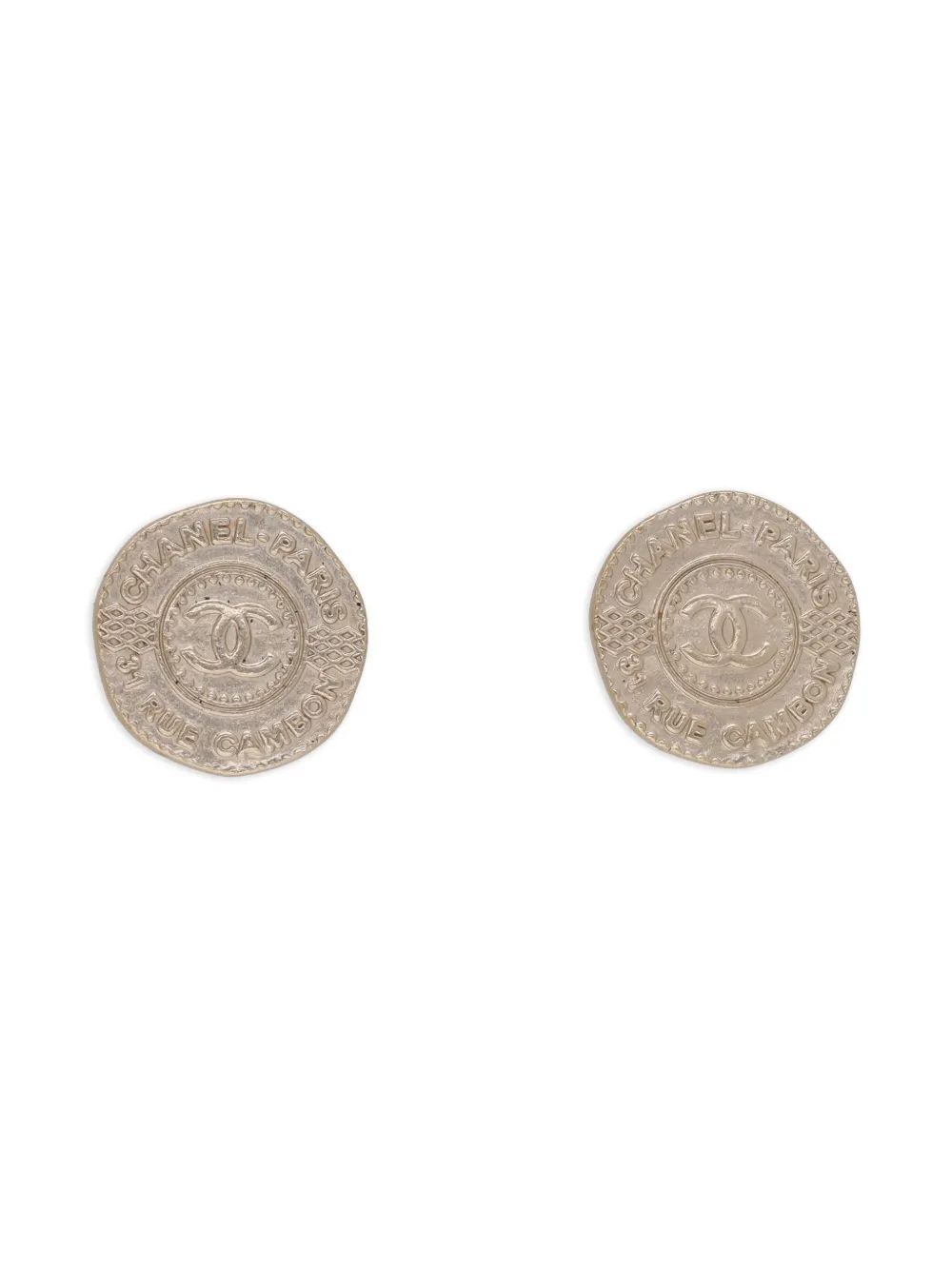 CHANEL Pre-Owned logo-coin earrings | Silver | Image 1