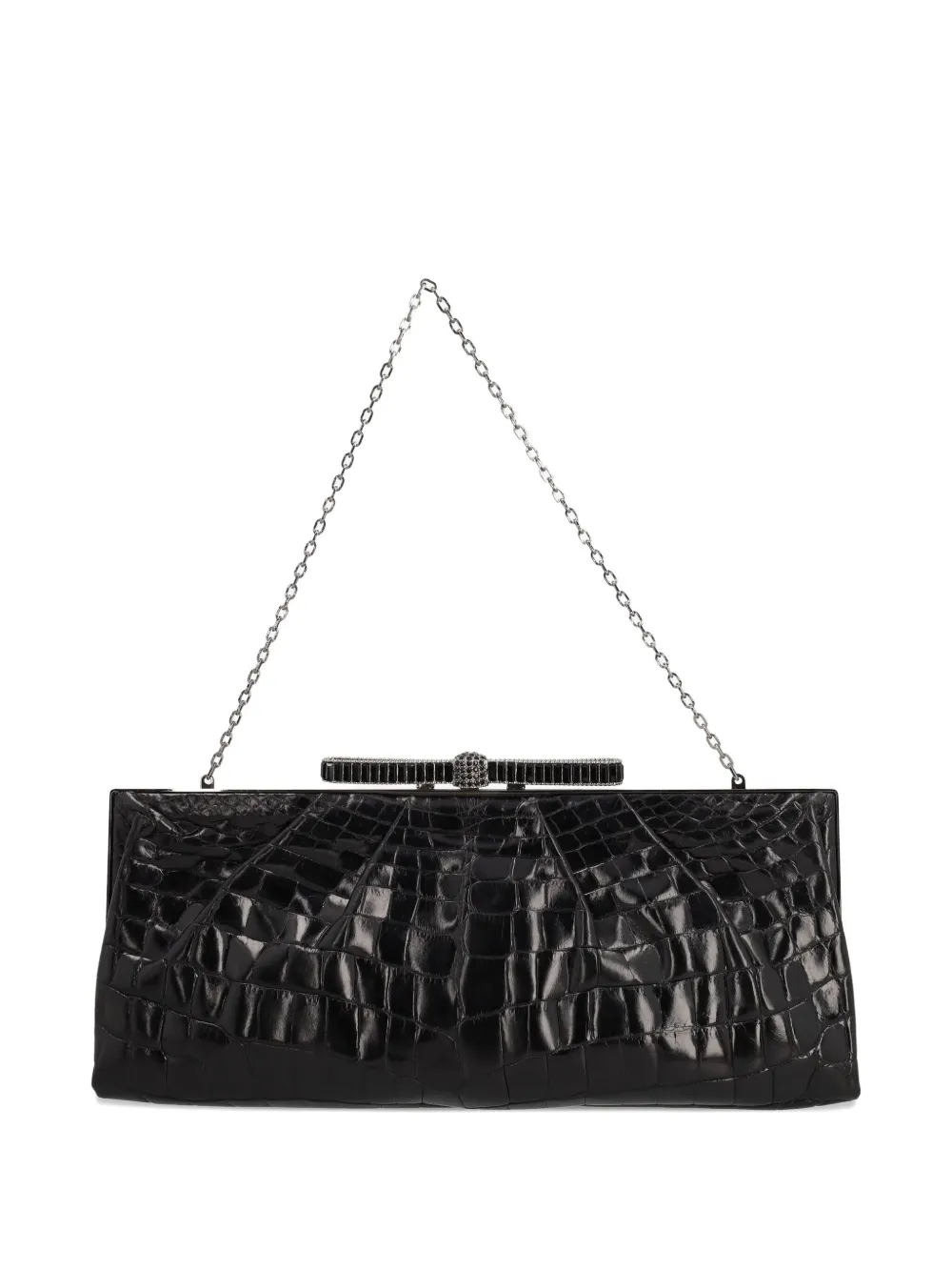 Valentino Garavani Pre-Owned 2023 crocodile-embossed clutch bag | Neutrals | Image 1