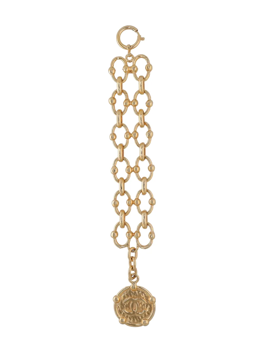 Pre-owned Chanel 2024 Coin-embellished Drop Earrings In Gold