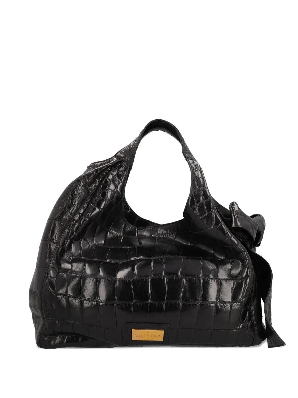 Valentino Garavani Pre-Owned 2023 crocodile-embossed shoulder bag | Black | Image 1