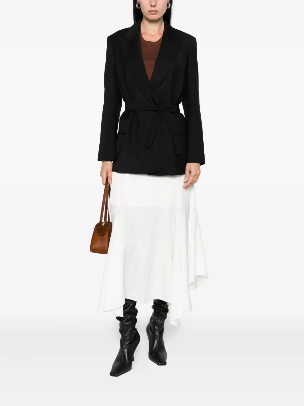 Max Mara belted wrap jacket Zwart