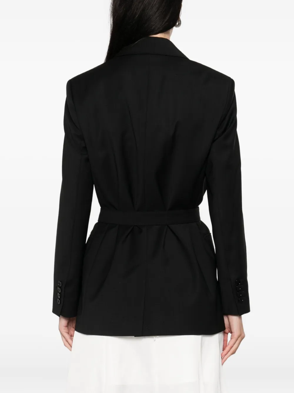 Max Mara belted wrap jacket Zwart