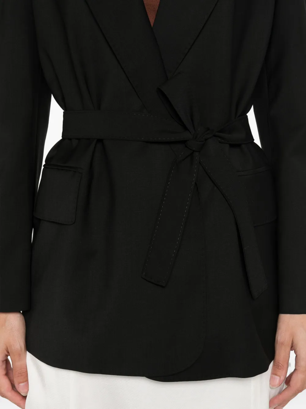 Max Mara belted wrap jacket Zwart