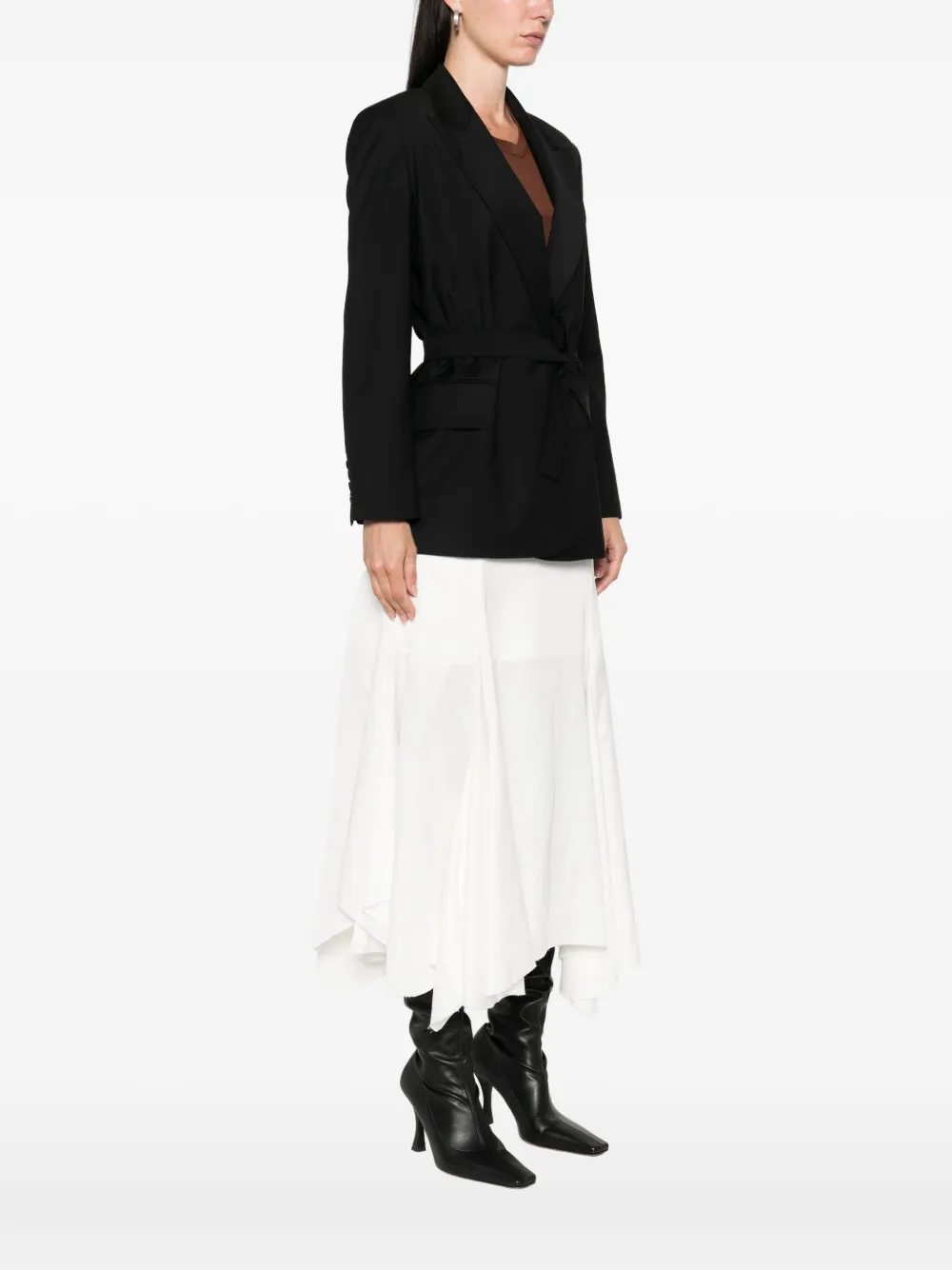 Max Mara belted wrap jacket Zwart