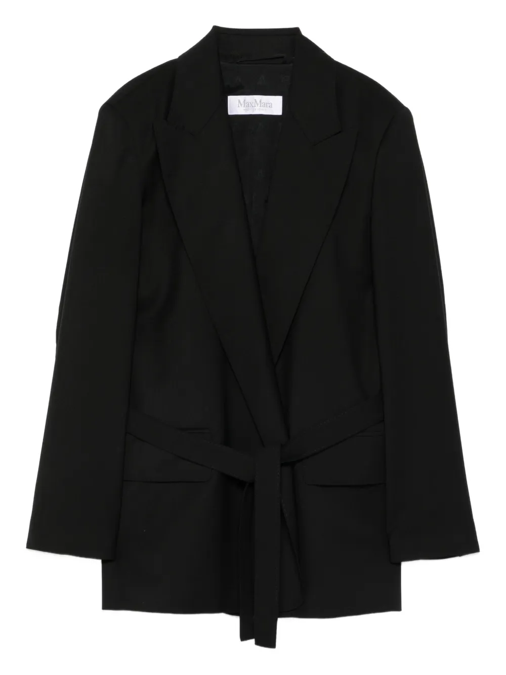 Max Mara belted wrap jacket Zwart