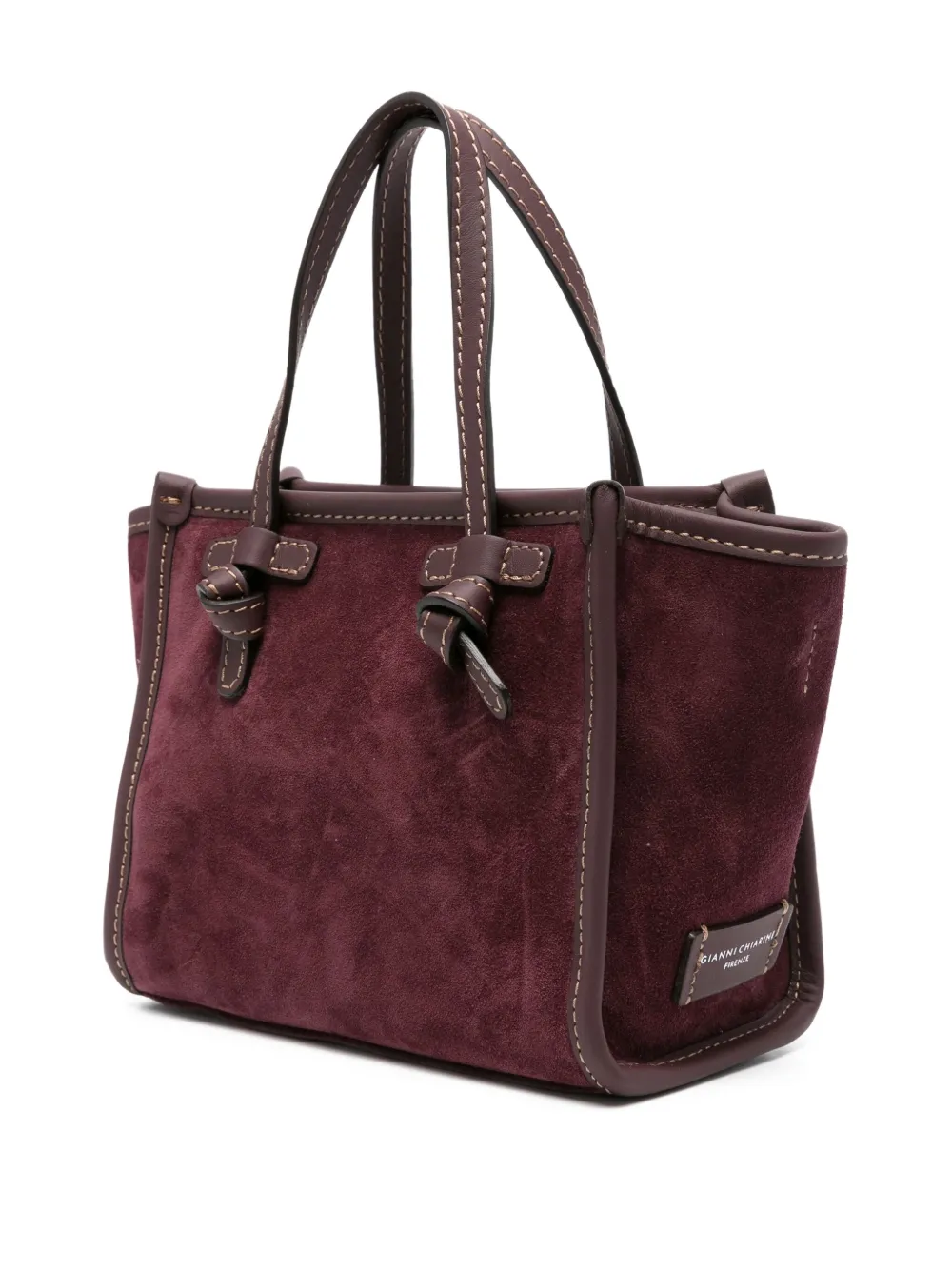 GIANNI CHIARINI Miss Marcella suède shopper met geknoopt detail Rood