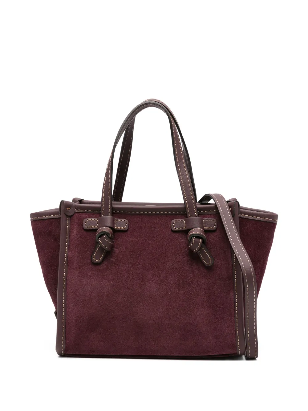 GIANNI CHIARINI Miss Marcella suède shopper met geknoopt detail Rood
