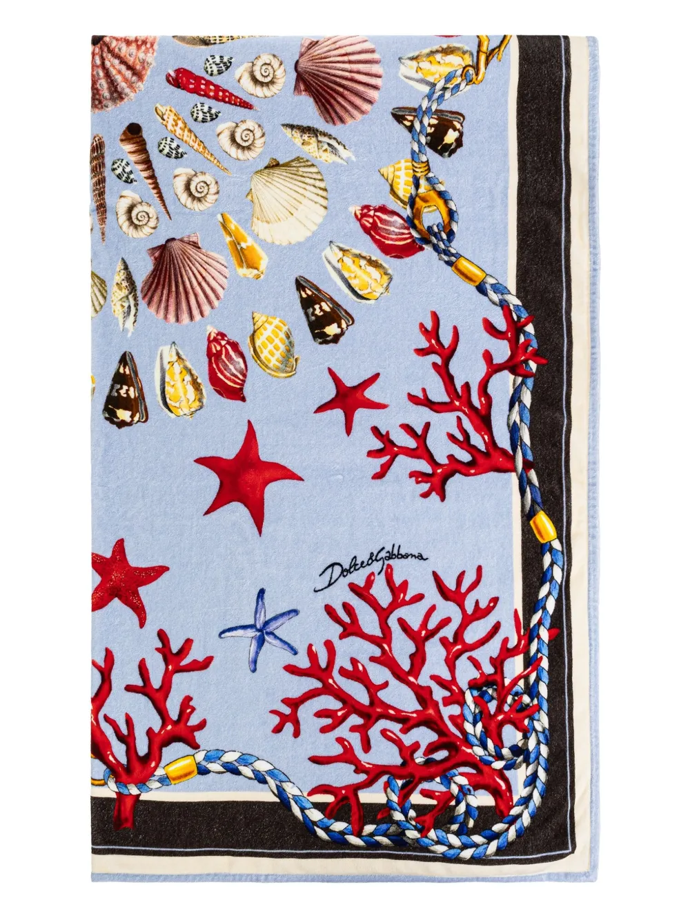 Dolce & Gabbana coral-starfish beach towel Blauw