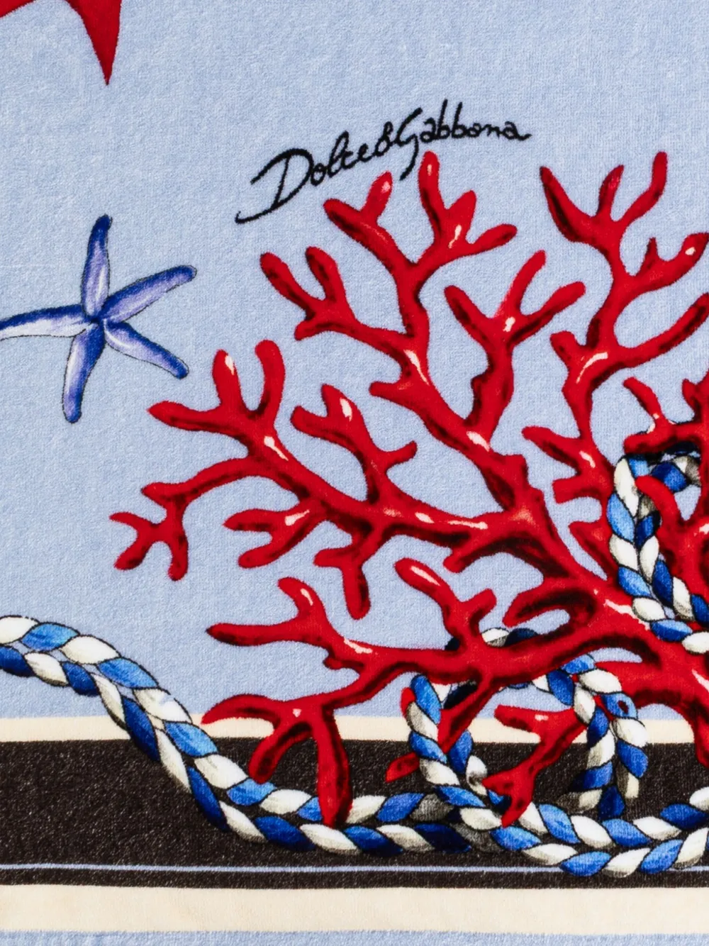 Dolce & Gabbana coral-starfish beach towel Blauw